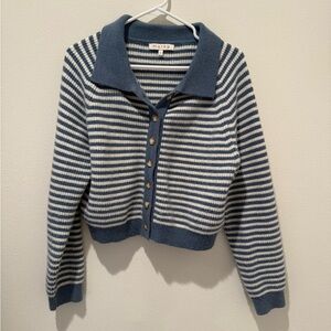 Marea by Liz Joy Coastal Cardigan Blue Stripe, Small
